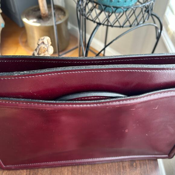 Vintage Maxine Richardson leather burgundy portfolio briefcase USA made - Picture 2 of 15